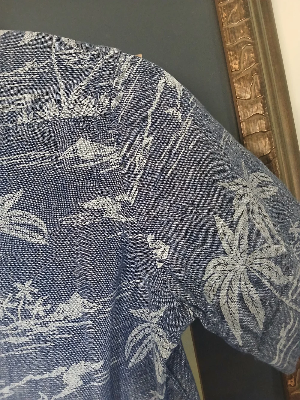 Kids GAP Blue Palm-Print Short-Sleeve Shirt